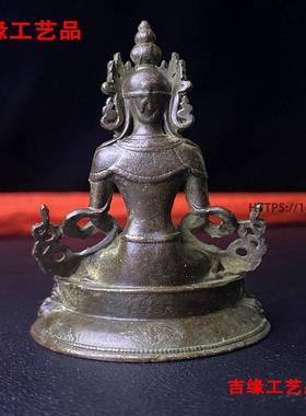 复古佛像四臂观音摆件藏传小佛像客厅家居桌面装饰小摆件合金佛像