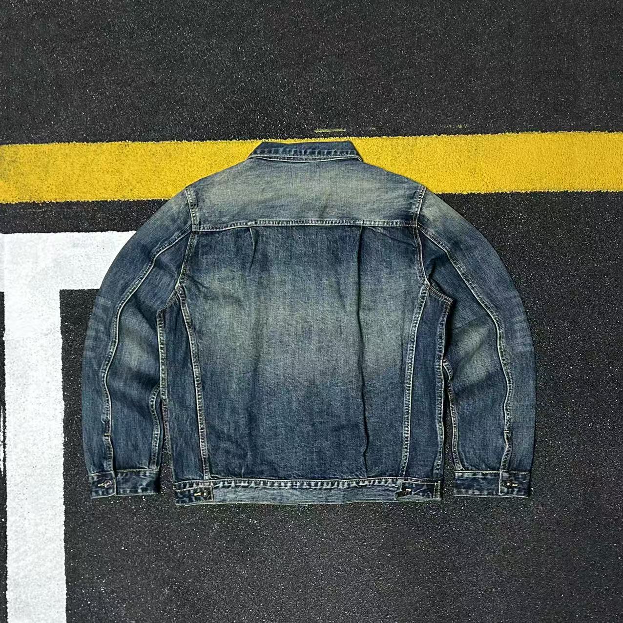 日系复古重磅全棉工装牛仔外套男宽松口袋做旧水洗夹克潮流 - 图2