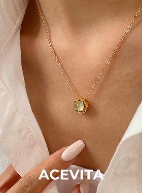 百搭国风高级感古法锆石玛瑙项链