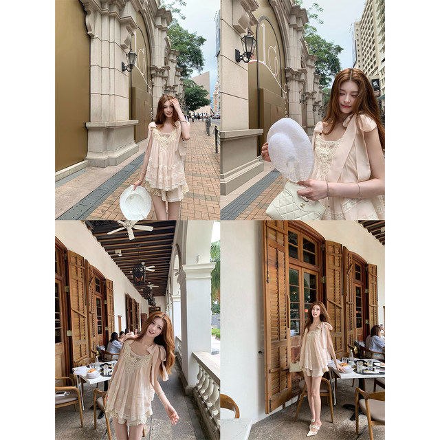 SourceWithU Bow ຊຸດສັ້ນ suspender
