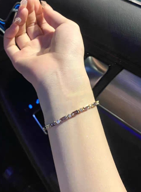 紫色锆石水晶手链女生款