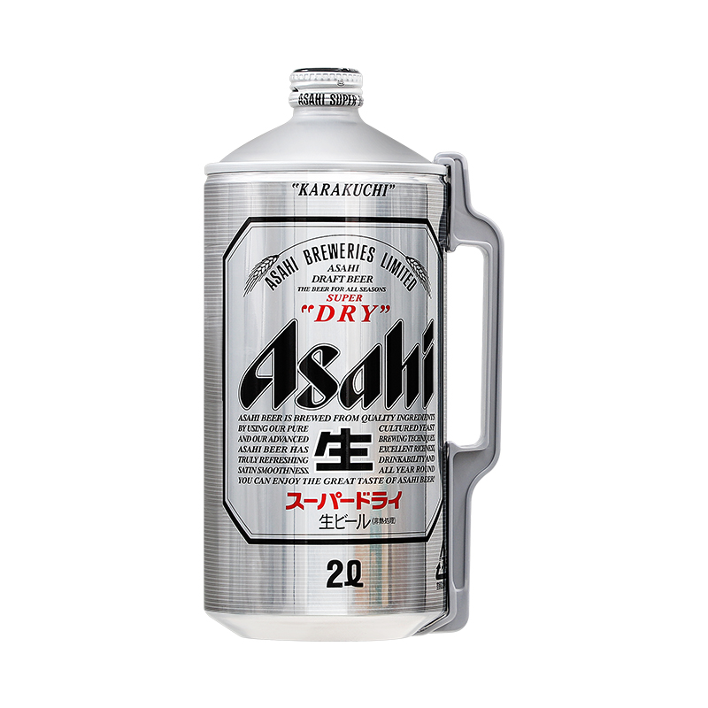 新日期日本进口ASAHI朝日啤酒超爽鲜啤生啤2L装原浆桶装扎啤原装