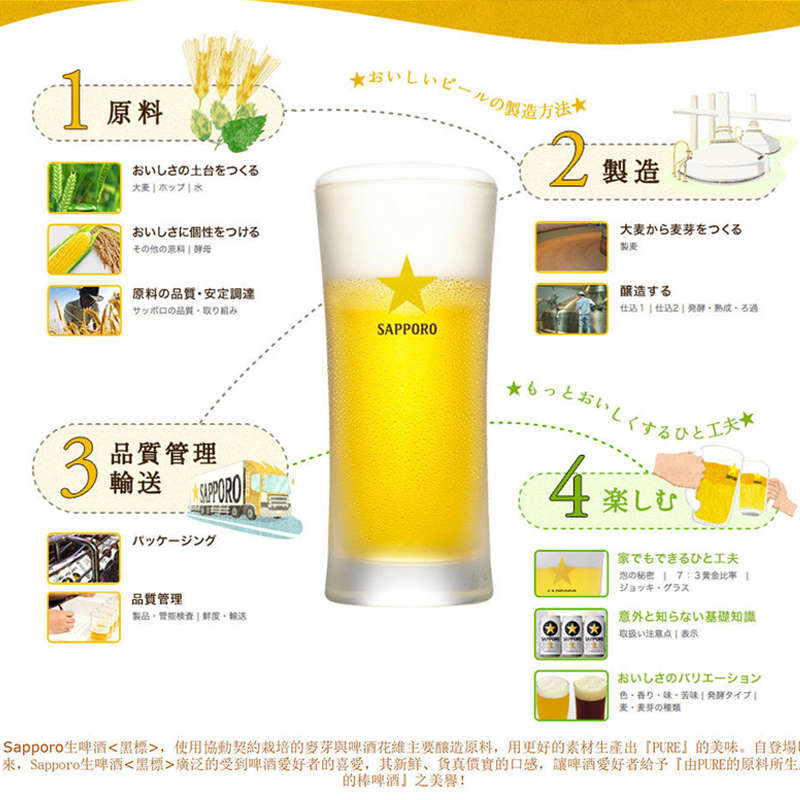 日本进口三宝乐札幌啤酒黑星金星啤酒精酿生啤350ml500ml罐听现货