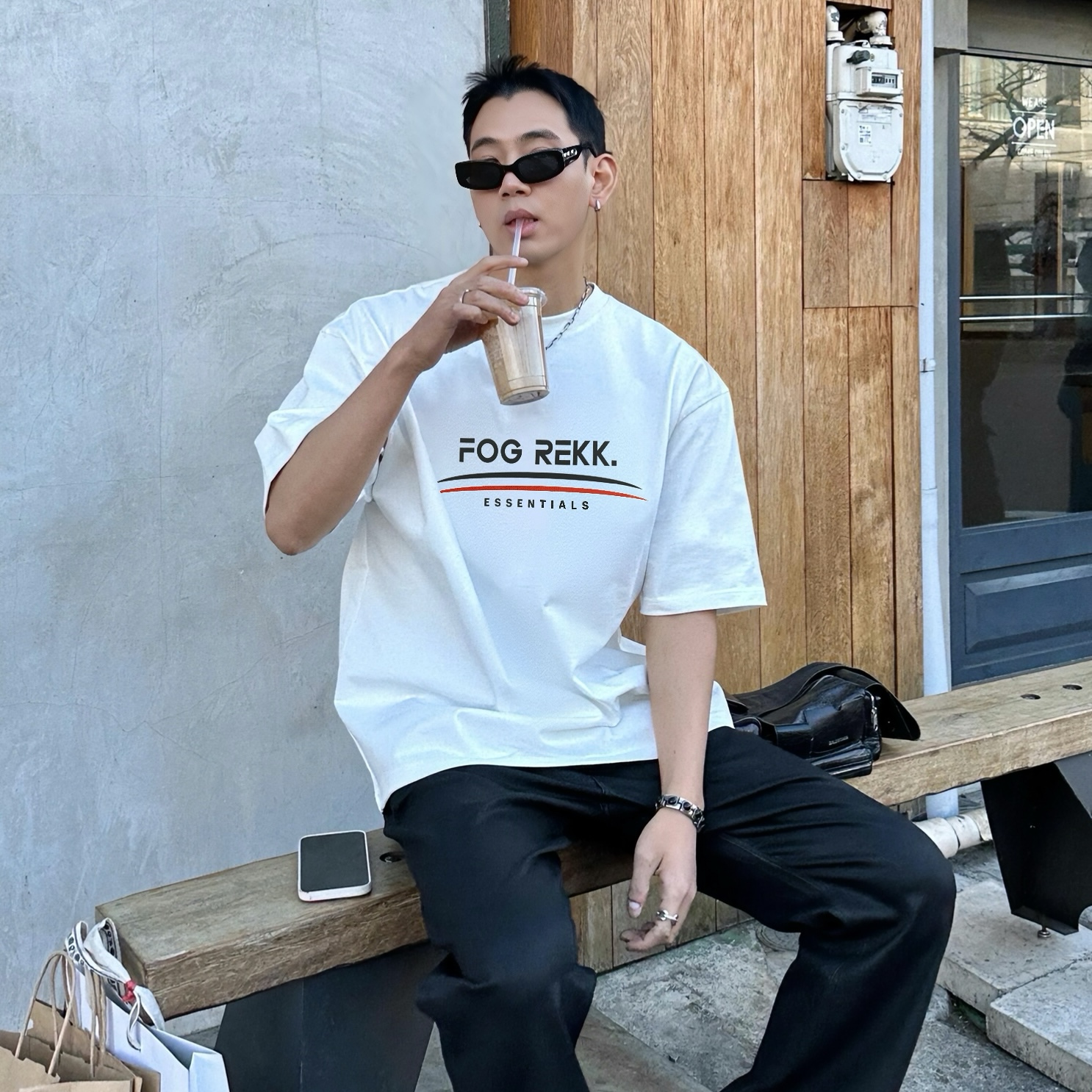 FOG REKK ESSENTIALS小众潮牌美式夏季纯棉宽松男士情侣短袖T恤 - 图0