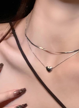 ins潮爱心项链女高级小众设计百搭锁骨链2023年新款颈链轻奢