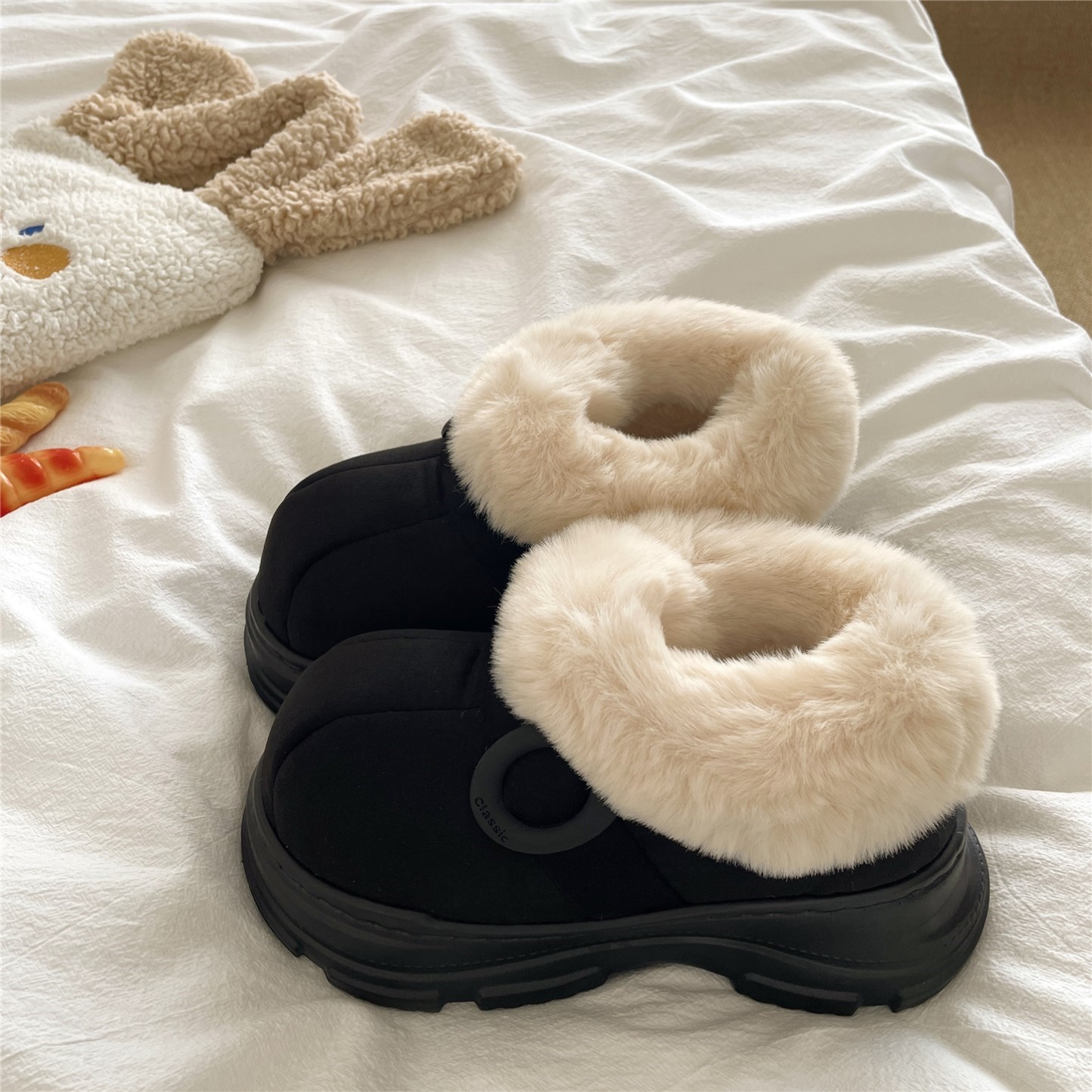 驼里驼气~!巨厚力推包跟毛毛棉鞋女外穿厚底冬季加绒防滑雪地靴 - 图2