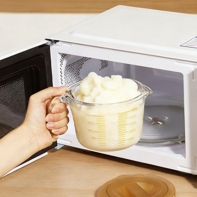 玻璃牛奶杯带刻度量杯耐高温可微波家用儿童早餐杯烘焙打蛋杯,淘宝优惠券,粉丝福利购,淘宝优惠卷