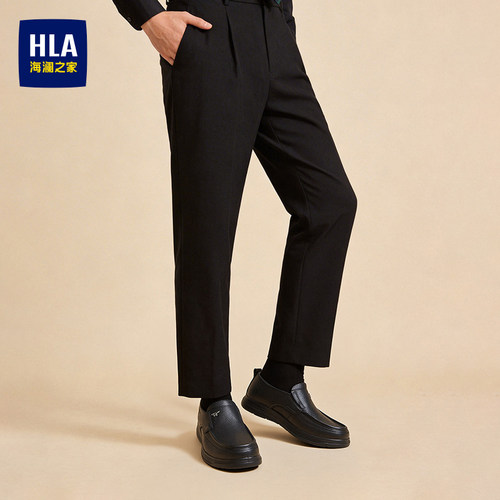 HLA/海澜之家男鞋新款夏季软底舒适耐磨休闲男乐福套脚皮鞋中年鞋 - 图2