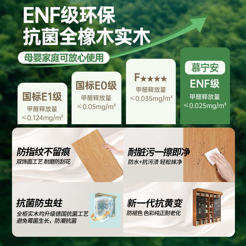 橡木定制书柜书架一体客厅满墙全实木儿童书房推拉门黑板投影柜子 - 图0