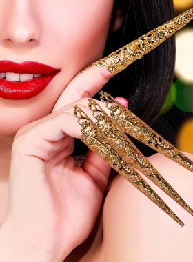 金色加长指甲套太后清朝后手指套成人手指甲娘娘妃子护甲指甲套