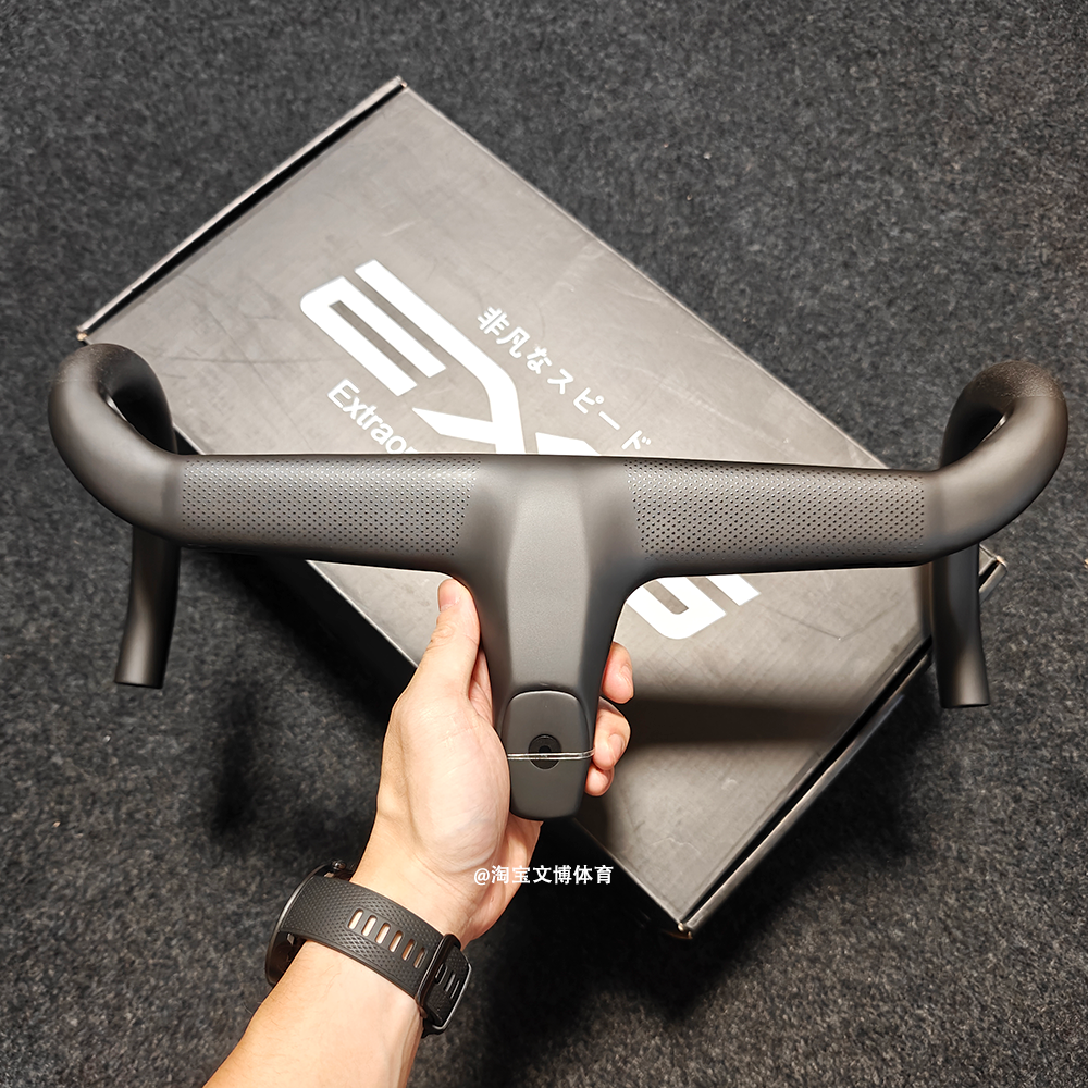 EXS一体把 轻量化公路车碳纤维弯把破风车把超轻气动小弯把把带 - 图0