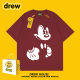 Drew Smiling Mickey Cartoon T-shirt Cute and Fun Unisex Versatile Loose Cotton Couple Summer Couple Short Sleeve