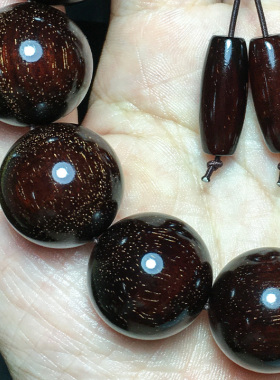 佑匠情侣印度小叶紫檀颗颗满金星