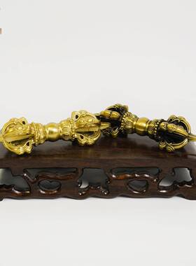 黄铜金刚杵铜器工艺品仿古做旧桌面摆件黄铜收藏品