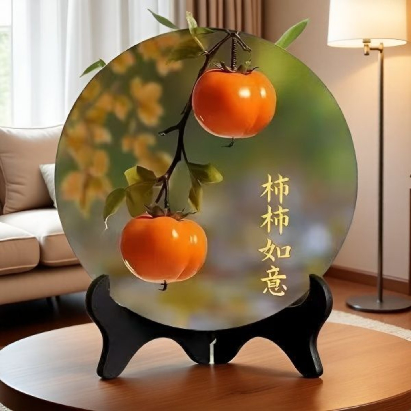 柿柿如意摆件现代装饰画相框餐厅办公室桌面事事如意潮款饰品摆台,淘宝优惠券,粉丝福利购,淘宝优惠卷