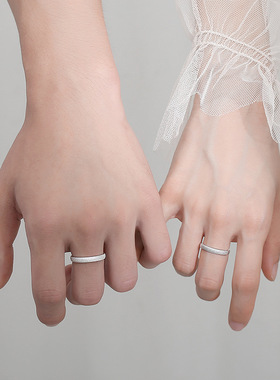 满天星女轻奢纯银情侣戒指新品