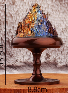 黄铜七彩琉璃火焰博山炉家居书房客厅香薰炉金属工艺品铜摆件