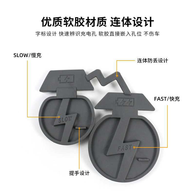 适用特斯拉全系model3/Y/S/X充电口防水盖罩防尘保护盖改装配件 - 图1