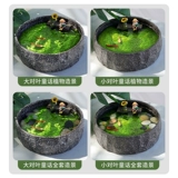 [微景观灰猫垂钓陶瓷古法养鱼缸水培植物种子盆栽创意桌面生态造景]