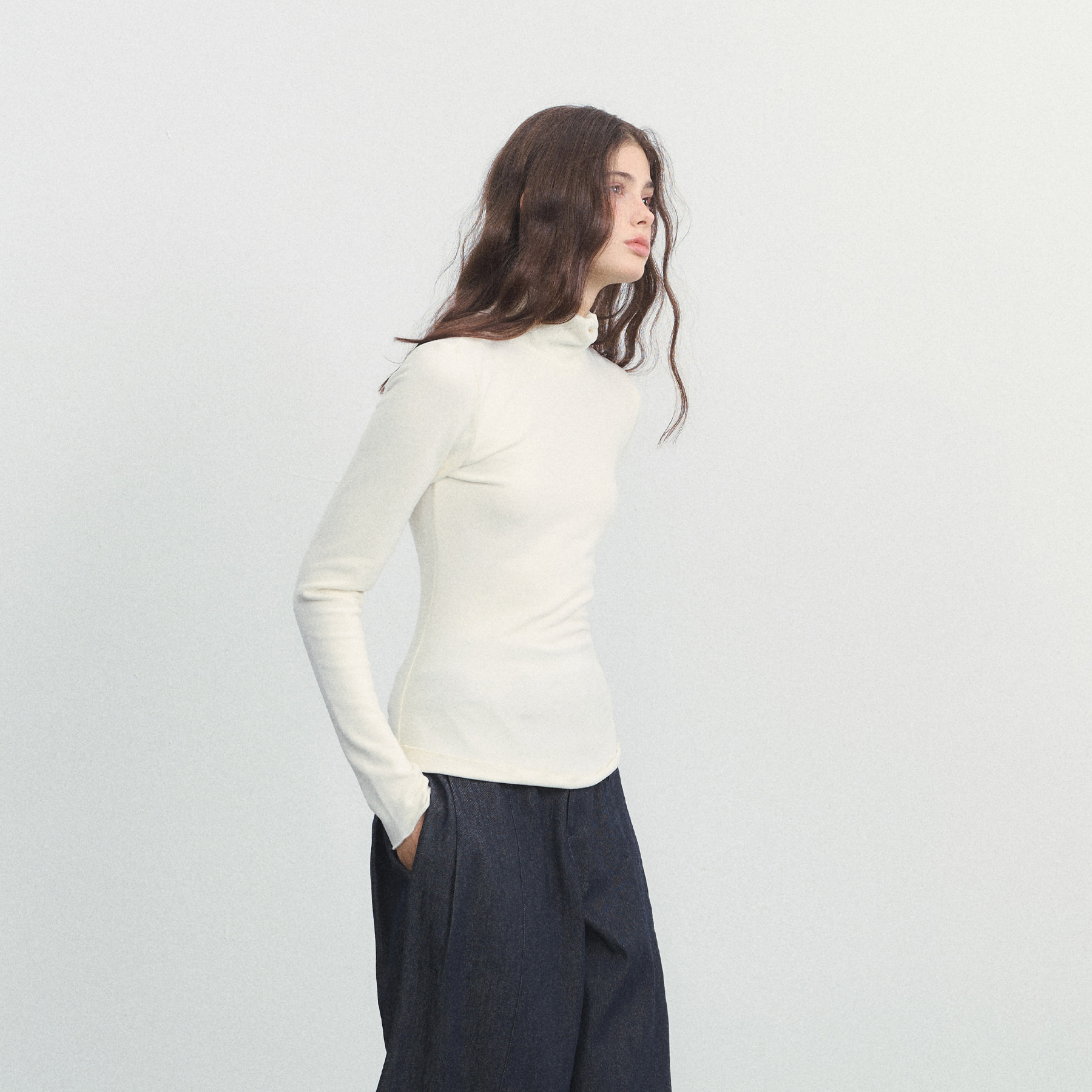 SPEAR YOUTH“9cm体态”半高领纯色打底衫百搭修身内搭长袖T恤女,淘宝优惠券,粉丝福利购,淘宝优惠卷