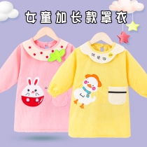 Girl Lengthening waterproof Anti-wearing hood Child light Core suede Nursing nursery Eating Clothes Hood Long Down Cotton Clothing