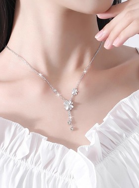 【官方正品S999纯银四叶草项链】