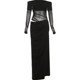 Hot girl style long skirt solid color hollow one-shoulder skirt