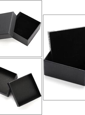 32Pcs-7x7x2.5cm Black Kraft Jewelry Gift Box Cardboard Ring