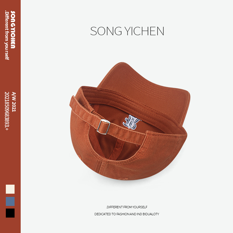 韩国联名B字母男女复古软顶棒球帽子春秋款潮明星同款遮阳鸭舌帽