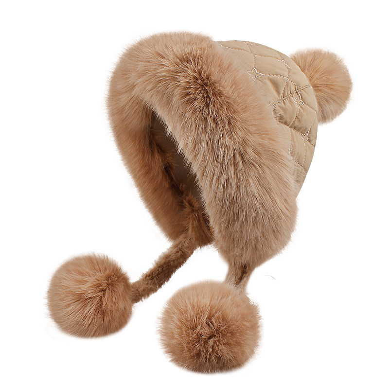 东北雪乡毛绒雷锋帽子秋冬加绒加厚显脸小棉帽骑车防风保暖护耳帽,淘宝优惠券,粉丝福利购,淘宝优惠卷