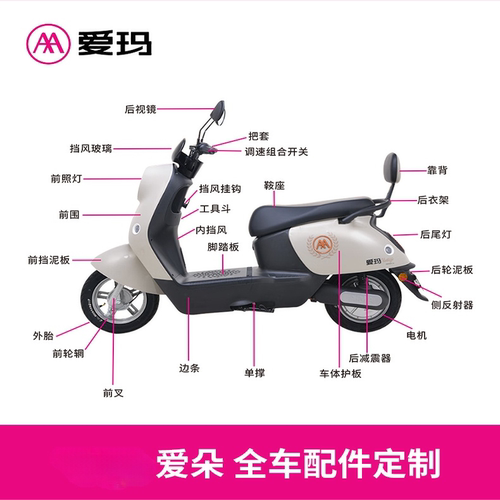 爱玛电动车原厂正品原装配件塑料外壳全套外观件大灯大全 - 图3