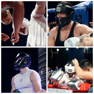 DEEP FEAR light weight head guard vision broad Boxing Thai fist guard fighting training safety helmet loose beating