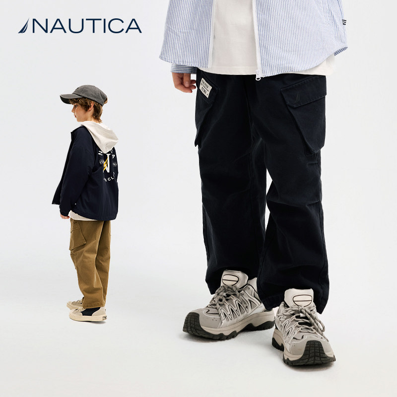 【天猫U先】NAUTICA童装 男童女童重工工装裤春秋季复古机能裤,淘宝优惠券,粉丝福利购,淘宝优惠卷