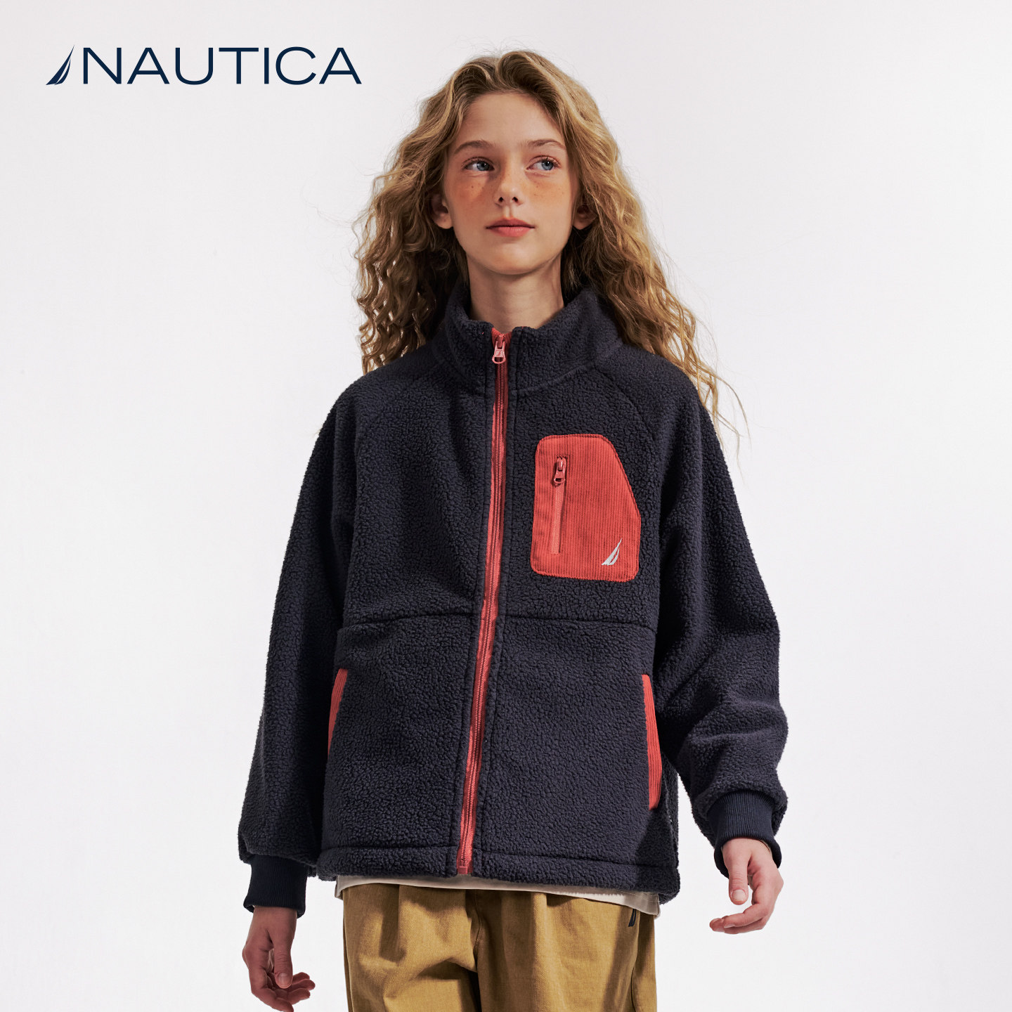 NAUTICA童装 男女童抓绒外套秋冬季儿童大颗粒摇粒绒仿羊羔绒保暖,淘宝优惠券,粉丝福利购,淘宝优惠卷