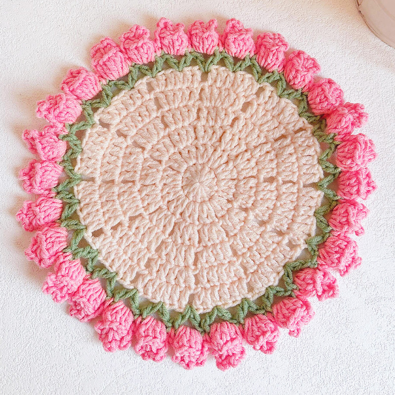 郁金香花束毯子材料包手工编织diy毛毯自制针织毛线毯创意礼物,淘宝优惠券,粉丝福利购,淘宝优惠卷