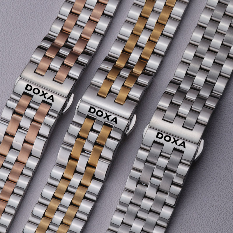 瑞士DOXA时度手表原装款式表带男女士钢带蝴蝶扣手表链配件20/mm - 图2