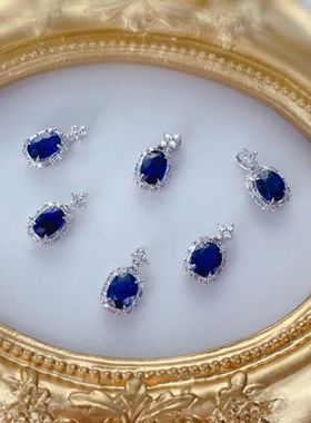 天然蓝宝石吊坠镶嵌S925银精美