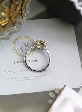 高端奢华钻戒招财贵气黄钻戒指