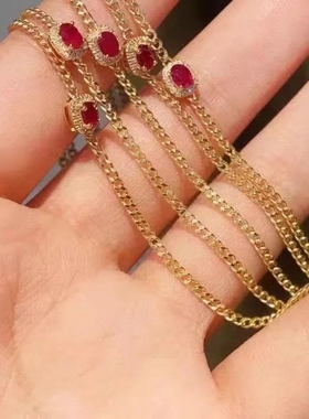 红宝石手链手饰石榴石手链