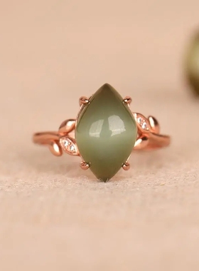 渐变猫眼日韩风彩银18k玫瑰金