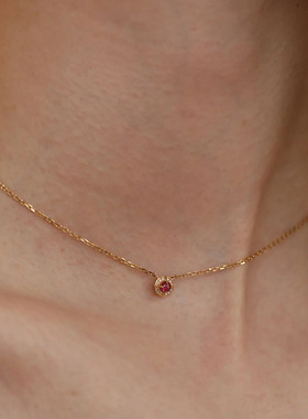 小众简约百搭石榴石锁骨链