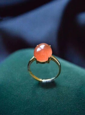 s925银镶嵌天然南红玛瑙戒指