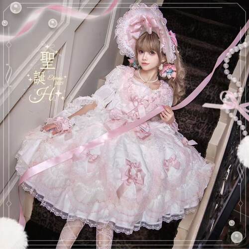 实体店现货【Elpress L】圣诞H lolita吊带JSK优雅doll感连衣裙 - 图3