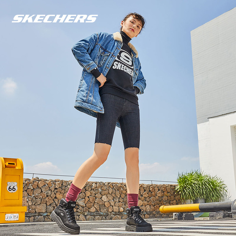 斯凯奇秋冬新款马丁靴官方旗舰女鞋 skechers斯凯奇丰宏板鞋/休闲鞋