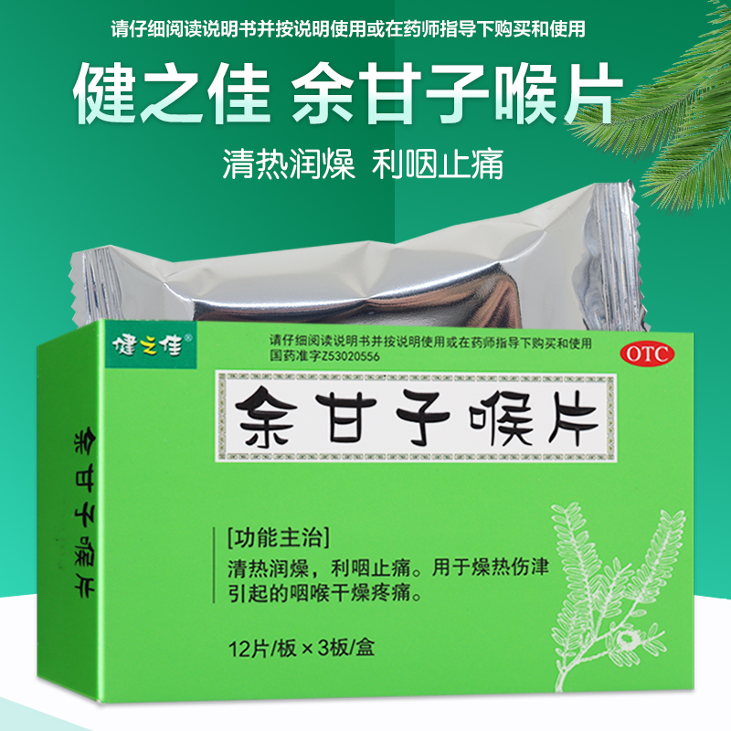 余甘子喉片健之佳余甘子喉片36片清热润燥利咽止痛咽喉干燥疼痛 - 图0