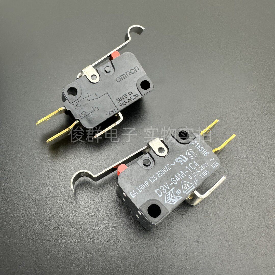 OMRON欧姆龙D3V-64M-1C4微动复位开关微波炉门检测电源按键6A - 图1