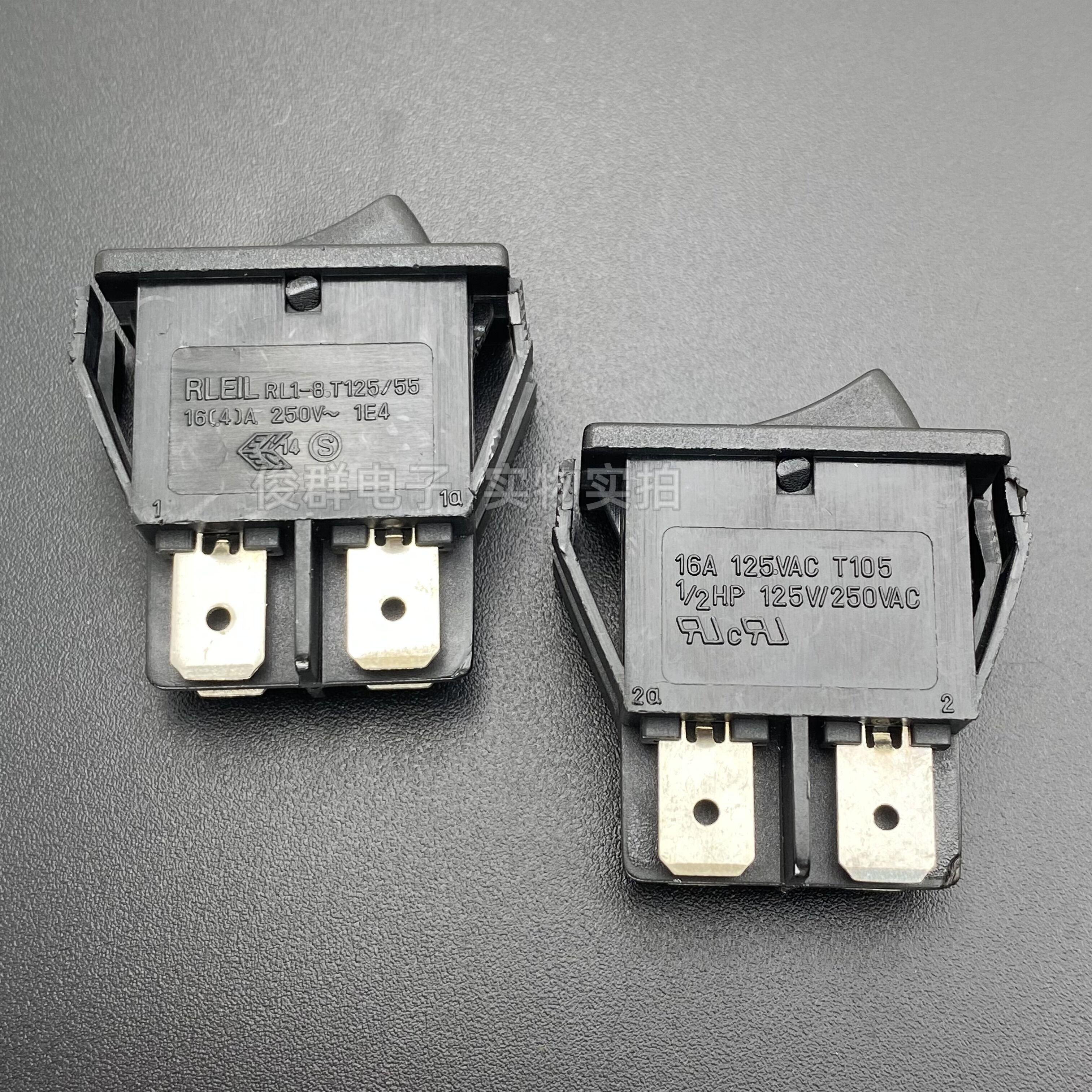 台湾RLEIL RL1-8船型开关按钮双路4脚2档16A大功率翘板船形电源键-图0