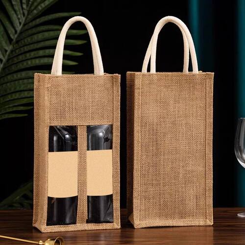 1PCHoliday Wine Gift Bag, Red Wine Box with View Window & Ha - 图2