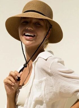 1Pc Women's Sun Hat Straw Woven Hat Can Be Folded for Sun Pr