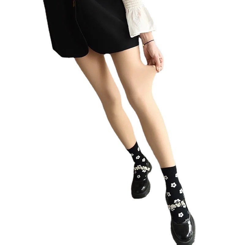 秋冬款肤色加绒加厚打底裤袜隐形裸感超自然薄绒水光袜肉色连裤袜 - 图3